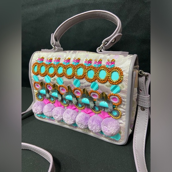 IPA-NIMA Nandina Embellished Crossbody Purse in Lavender Anthropologie boho - Picture 3 of 14